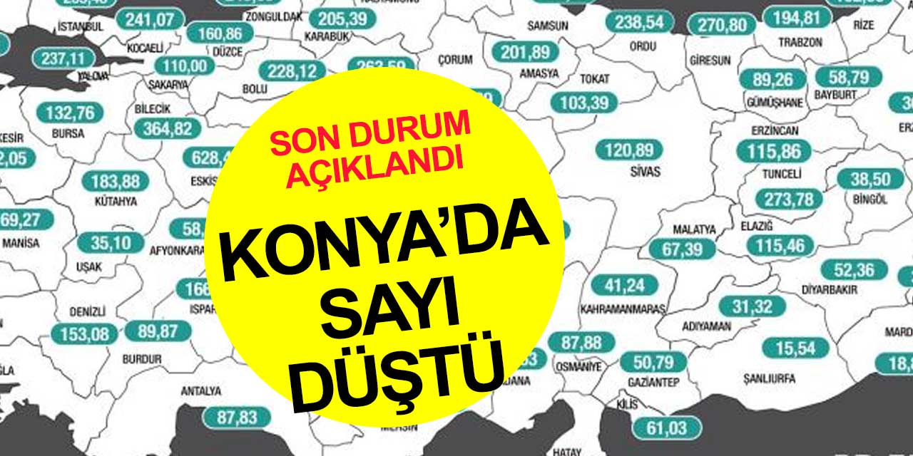 İllere göre vaka sayıları açıklandı! Konya'da son durum oldukça iyi