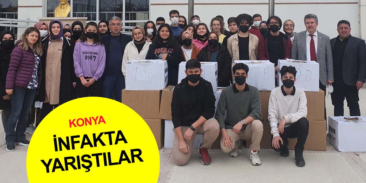 Konya'da Anadolu Lisesi öğrencileri infakta yarıştı