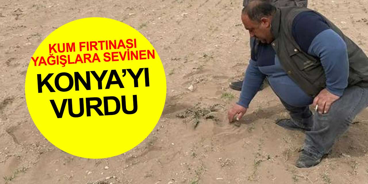 Yağışlara sevinen Konya'nın tarlalarını kum fırtınası vurdu