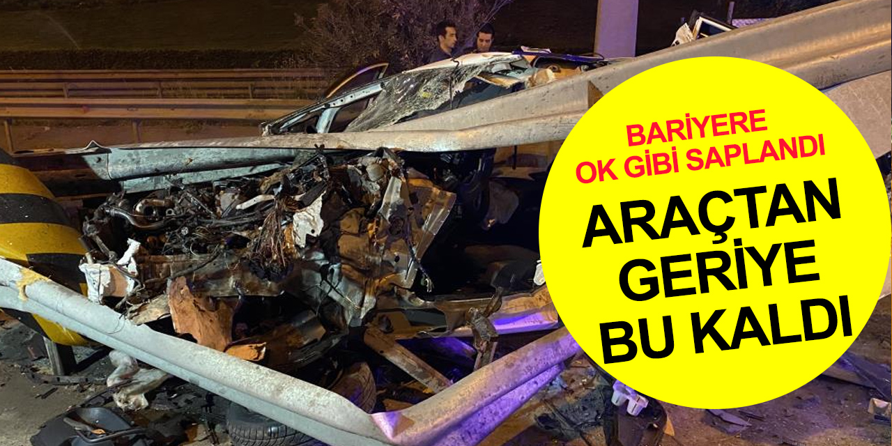 Çamlıca bağlantı yolunda korkunç kaza! Sürücü bariyerlere ok gibi saplanan araçta sıkıştı