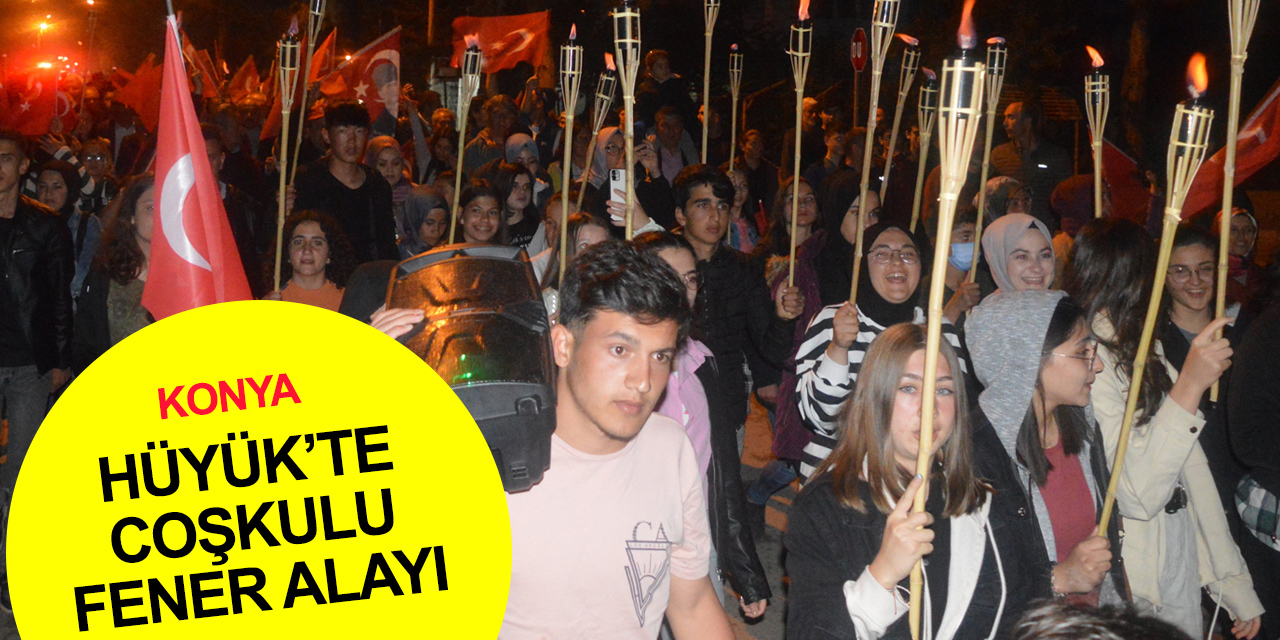 Konya Hüyük'te 19 Mayıs kutlamaları fener alayı ile başladı