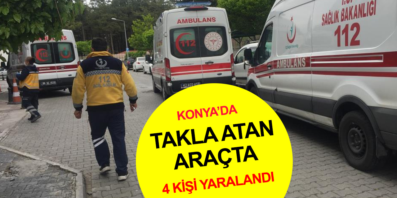 Konya’da otomobil şarampole takla attı! 4 yaralı