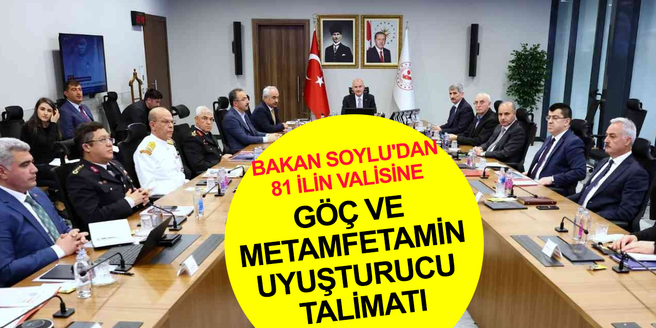 Bakan Soylu 81 ilin valisiyle göç ve metamfetamin uyuşturucu ticaretiyle mücadeleyi değerlendirdi