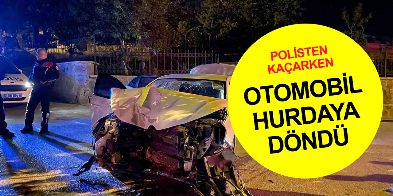 Polisin 'dur' ihtarına uyman sürücü kovalamacada duvara çarptı! 2 yaralı