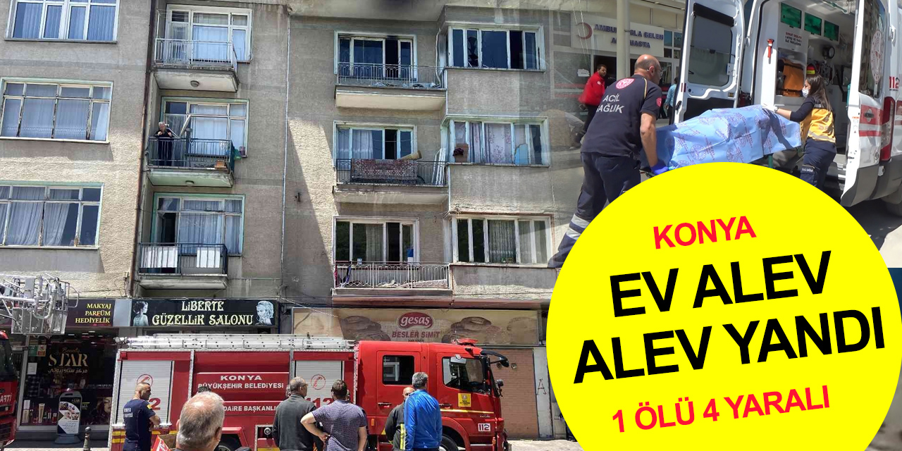 Konya'da engelli genç evi yaktı! Pencereden atlayan 60 yaşındaki kadın öldü, 4 kişi yaralandı