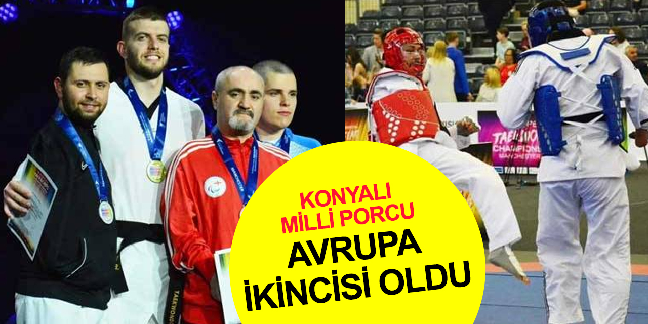 Konyalı milli tekvandocu Mehmet Sami Saraç Avrupa ikincisi oldu