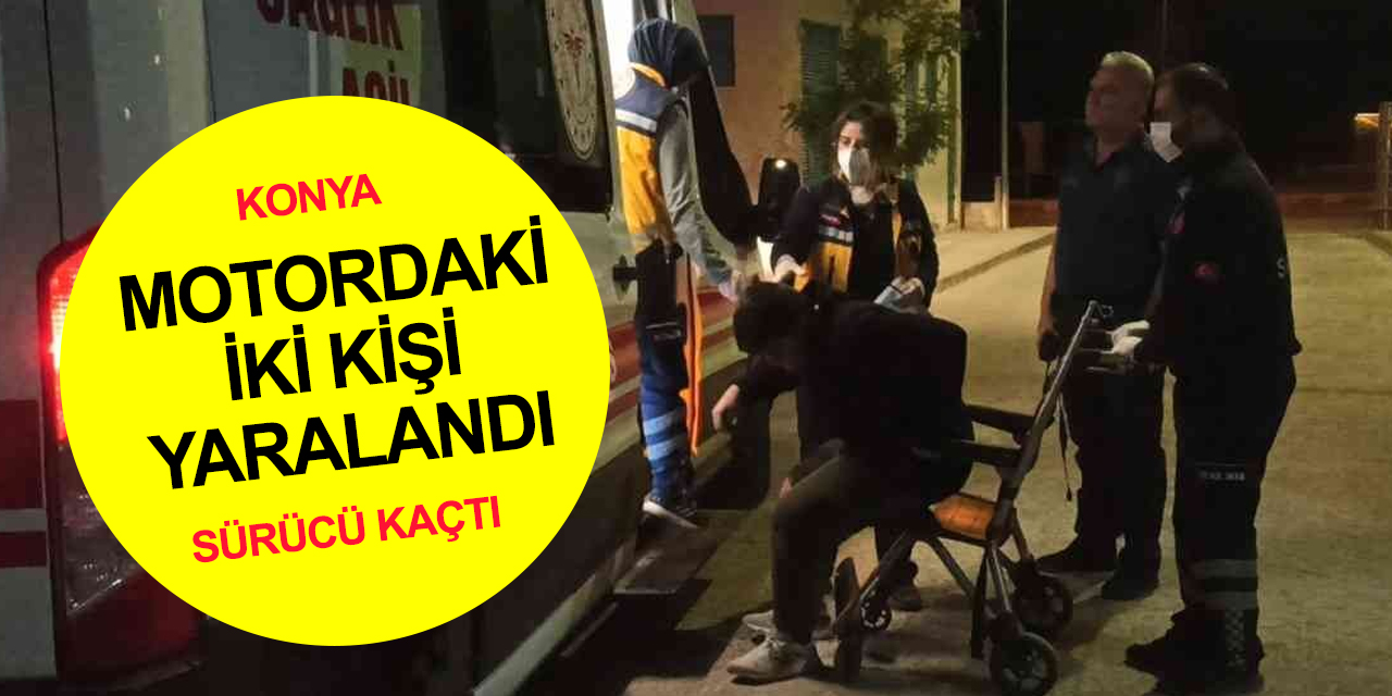 Konya’da motosikletle çarpışan ticari araç kaçtı! 2 yaralı