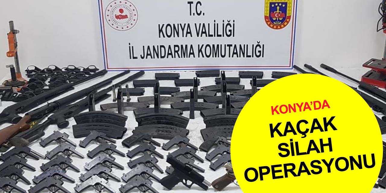 Konya’da eve baskın! Çok sayıda kaçak silahla yakalanan şahıs serbest bırakıldı