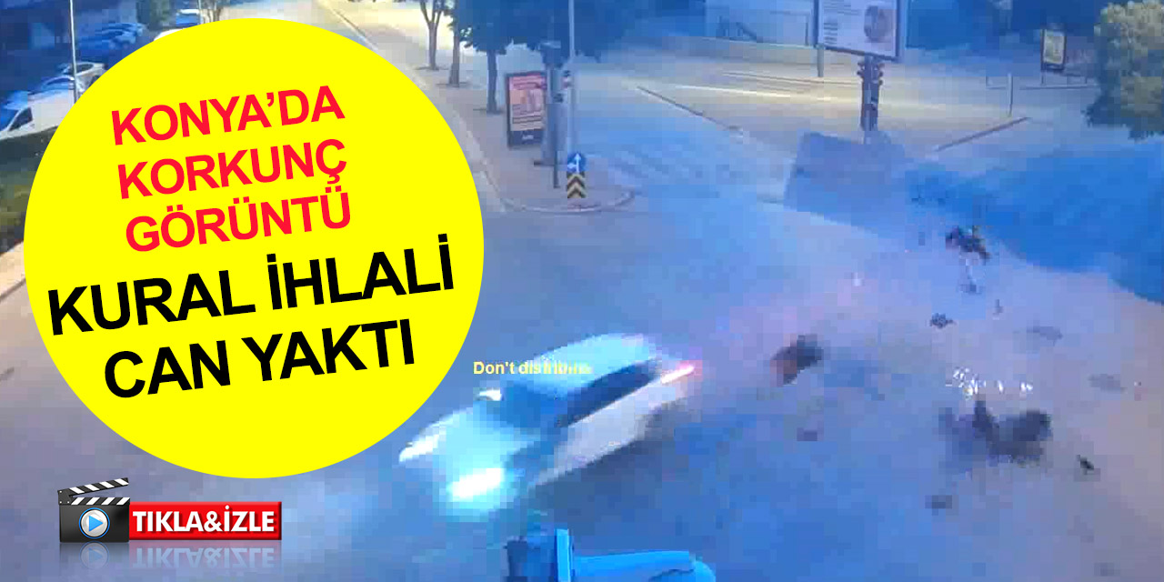 Konya'da korkunç görüntü! Çarptığı sürücüyü o halde bırakıp kaçtı