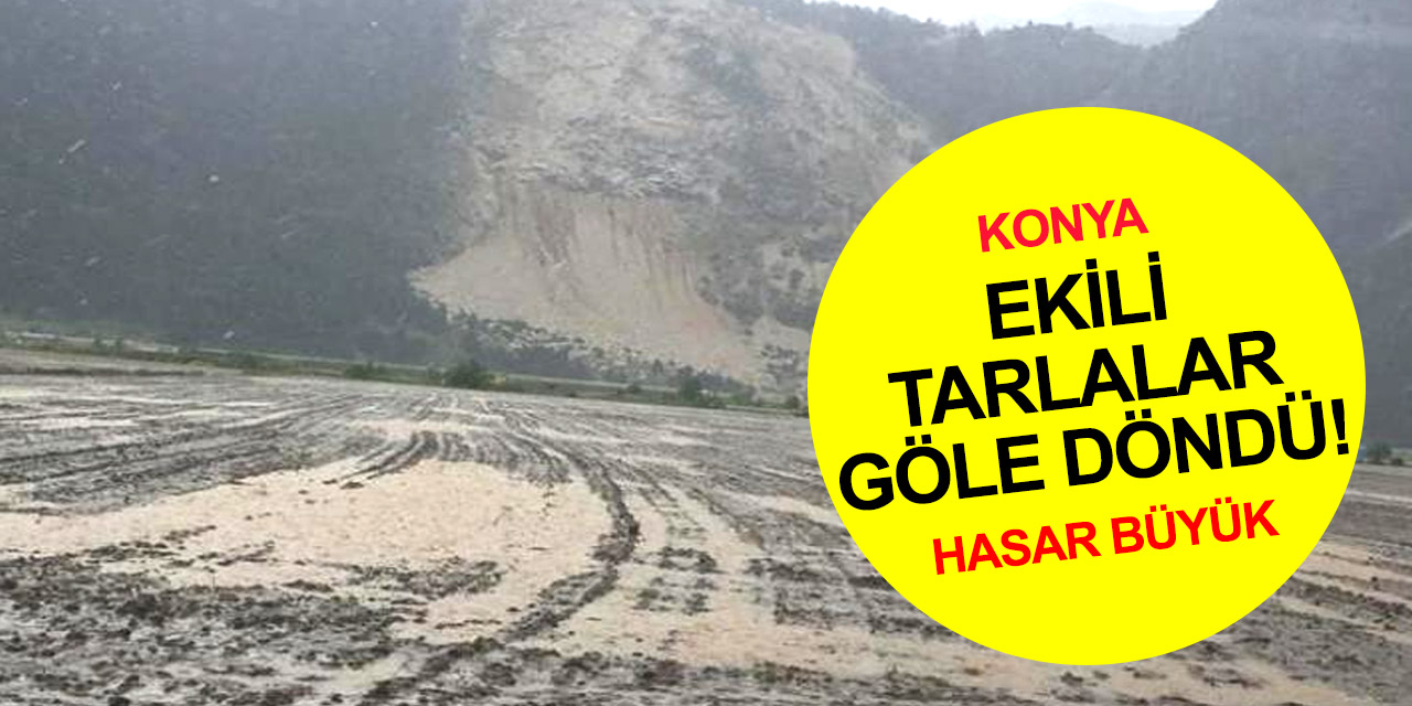 Konya'da şiddetli yağış! Gembos Ovası'nda ekili araziler sular altında kaldı, hasar tespiti yapılamıyor