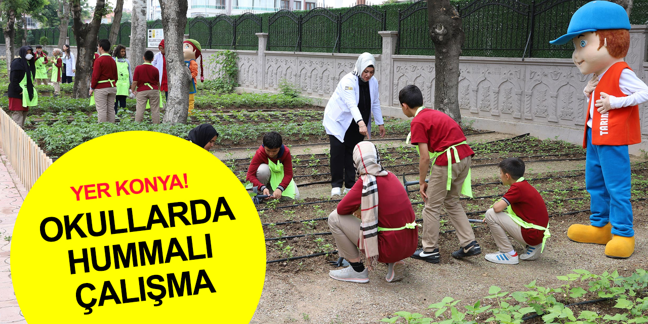 Konya Büyükşehir ve İl Milli Eğitim işbirliğinde okullar çiçek açtı