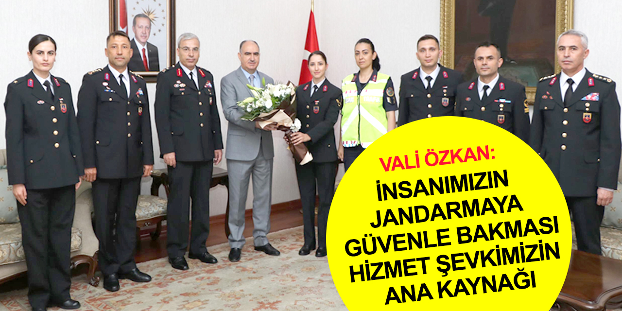 Konya Valisi Vahdettin Özkan İl Jandarma Komutanı Tuğgeneral Şakir Uslu'yu kabul etti