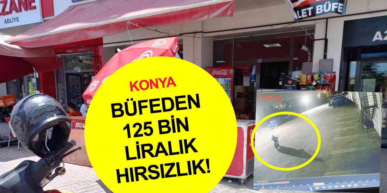 Konya'da büfeden emanet para ve 60 karton sigara çalan hırsız komşu kamerasında
