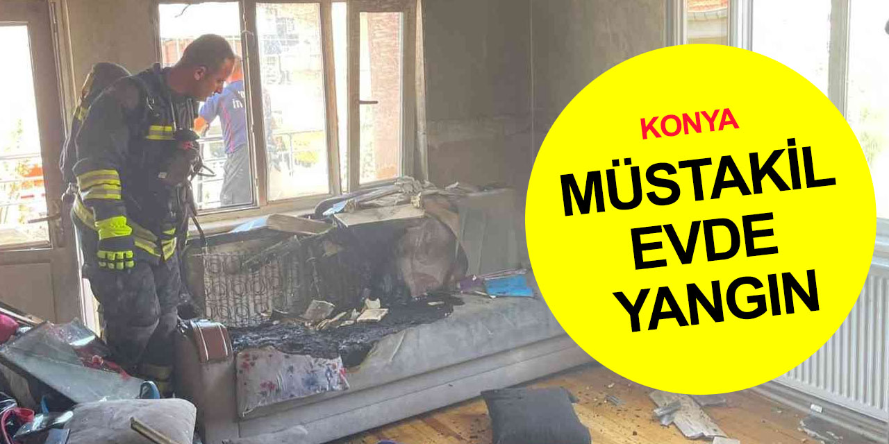 Konya’da prizde unutulan telefon kablosu evi yaktı!