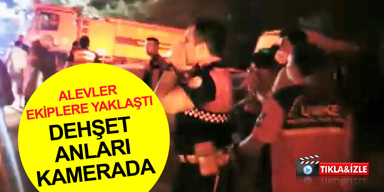 Marmaris'te hareketli anlar! Alevler ekiplerin bekleme noktasına ulaştı bölge tahliye ediliyor