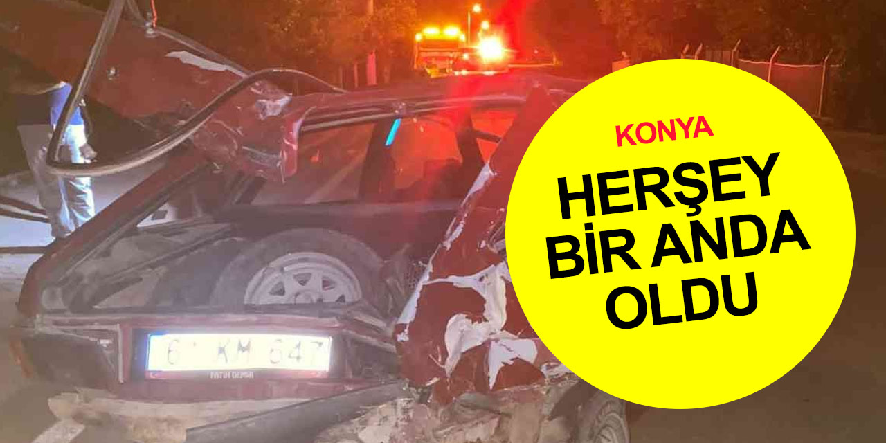Konya Ereğli'de 2 otomobil çarpıştı! Bir sürücü yaralı