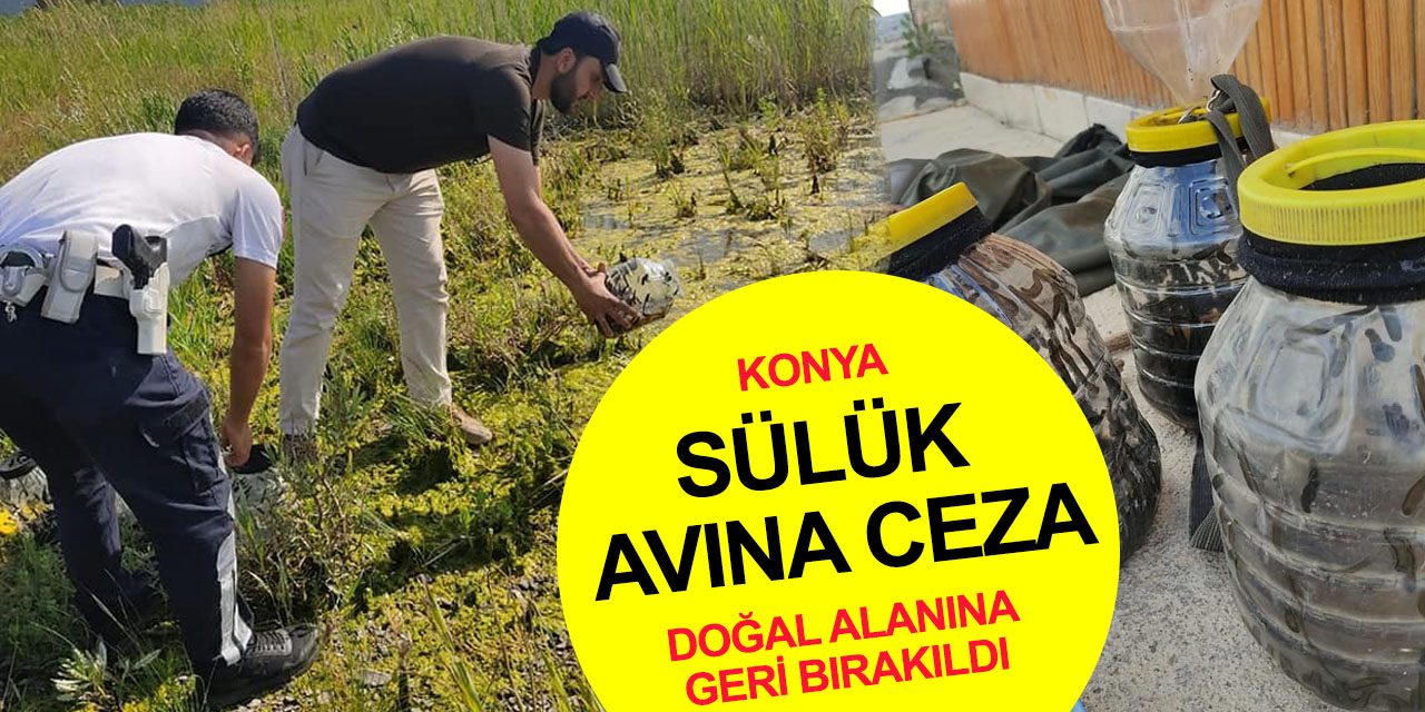 Konya'da yasa dışı ava ceza! 2 bin sülük göle geri bırakıldı