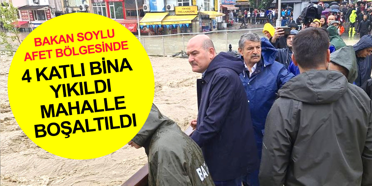 Bakan Soylu afet bölgesinde! Bartın’da sel dehşetinin izleri böyle görüntülendi