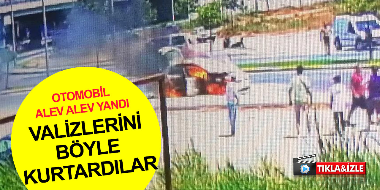 Manavgat'ta otomobil alev topuna döndü! Tatilciler valizleri böyle kurtardı