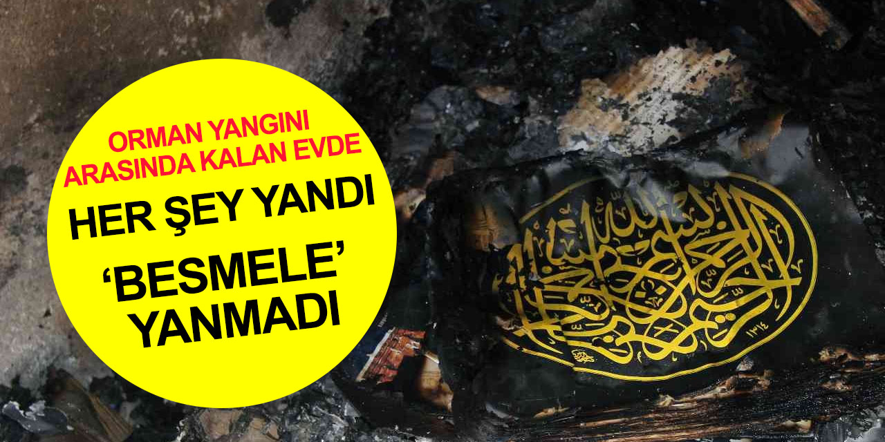 Orman yangını dubleks evi küle çevirdi! Her şey yandı ‘Besmele’ yazısı yanmadı