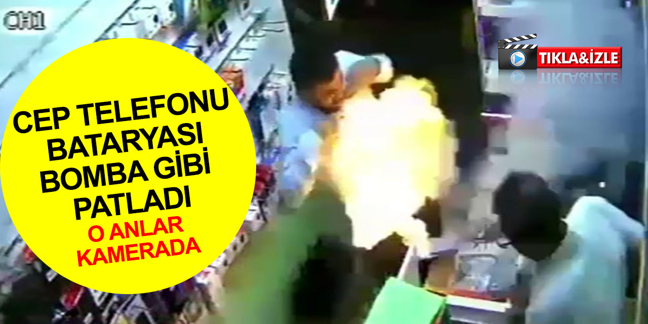 Bataryası şişen cep telefonu alev topuna döndü! Patlama anı kamerada