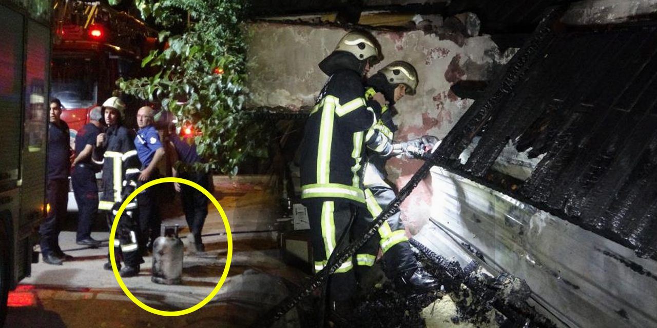 Mutfak tüpü bomba gibi patlayıp yangın çıkardı! Duvarları yıkılan evde 2 yaralı