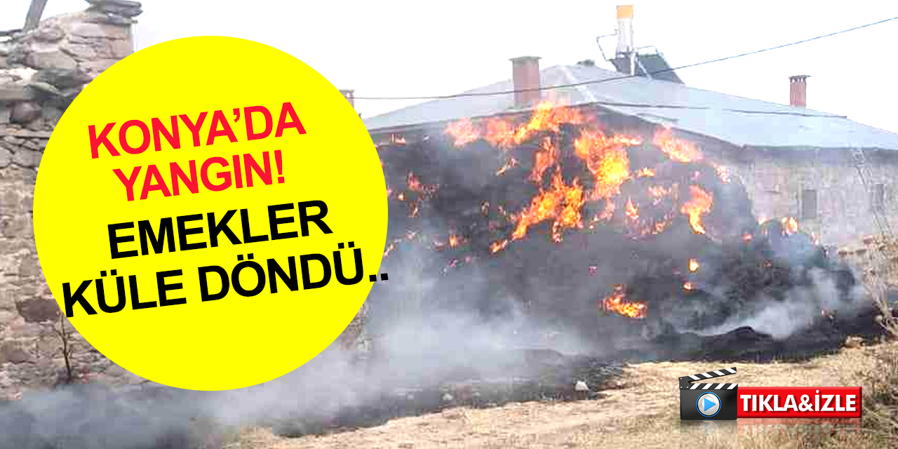 Konya'da saman yangını büyüdü! Alevler evlere sıçramadan söndürülse de komşuların römorkları da küle döndü