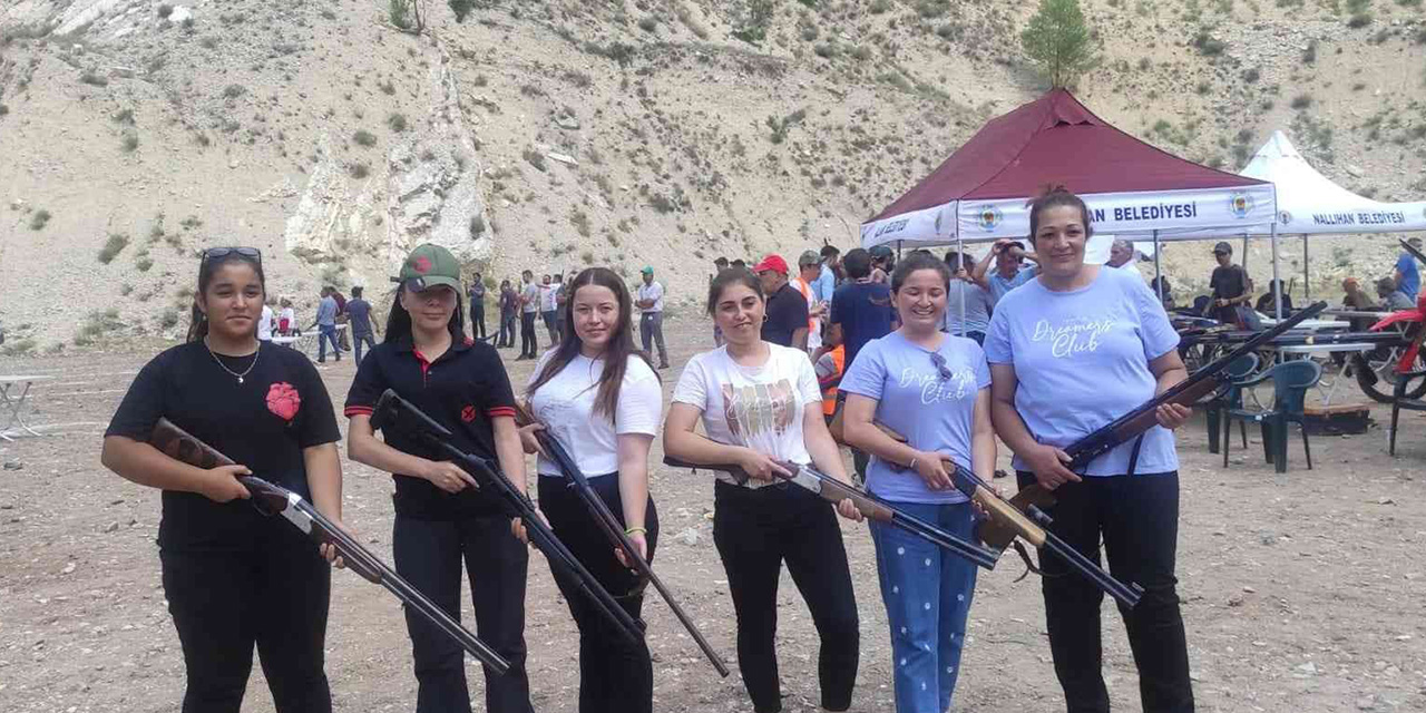 Bayan sporcular attığını vurdu