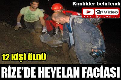 Heyelanda ölü sayısı 12'ye yükseldi