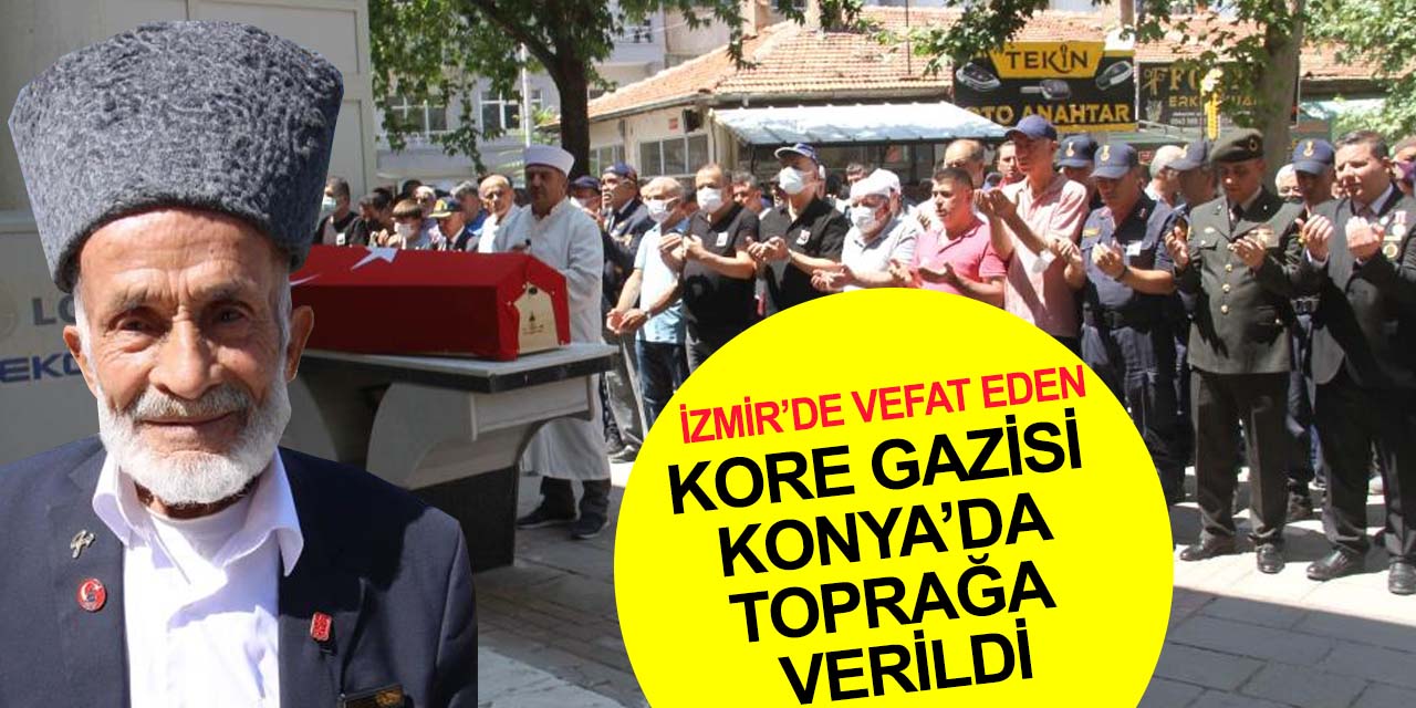 İzmir'de vefat eden Konya'lı Kore Gazisi Mustafa Usta köyünde toprağa verildi