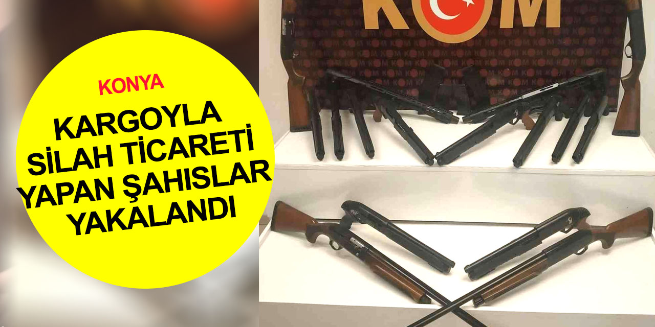 Konya'da durdurulan kargo aracından 16 tüfek çıktı! 2 gözaltı