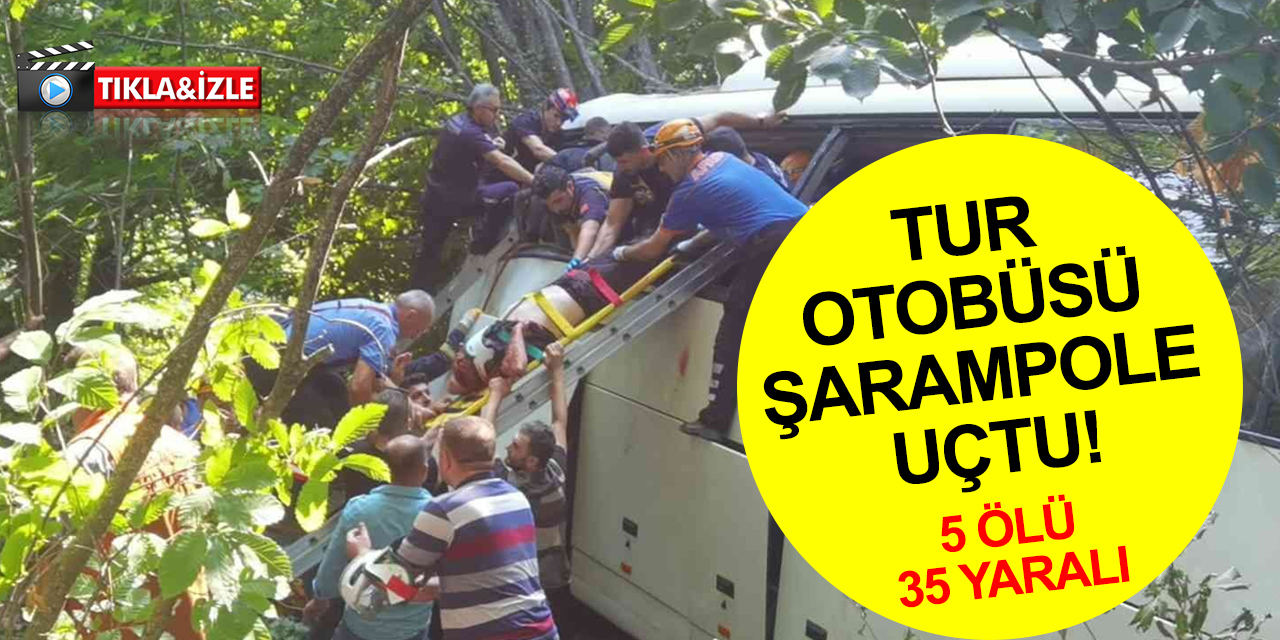 Tur otobüsü Domaniç'te şarampole uçtu! İlk belirlemelere göre 5 ölü 35 yaralı var