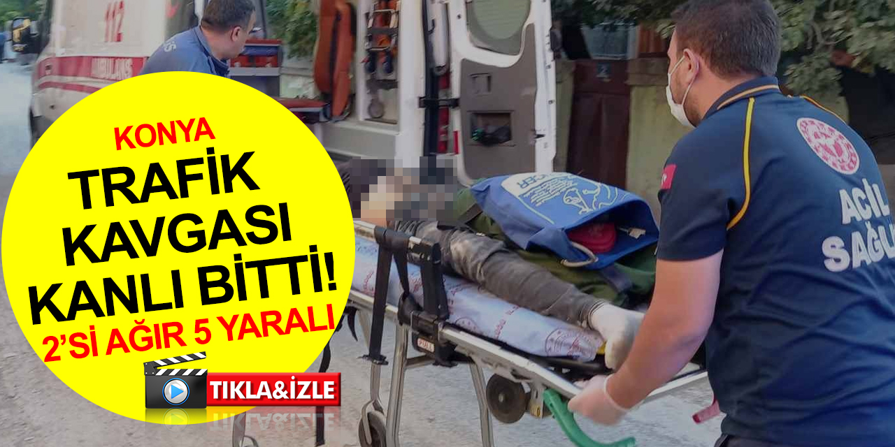 Konya'da trafik kavgası kanlı bitti! Evine kadar takip eden 5 kişiyi vuran şahıs ve oğlu gözaltına alındı