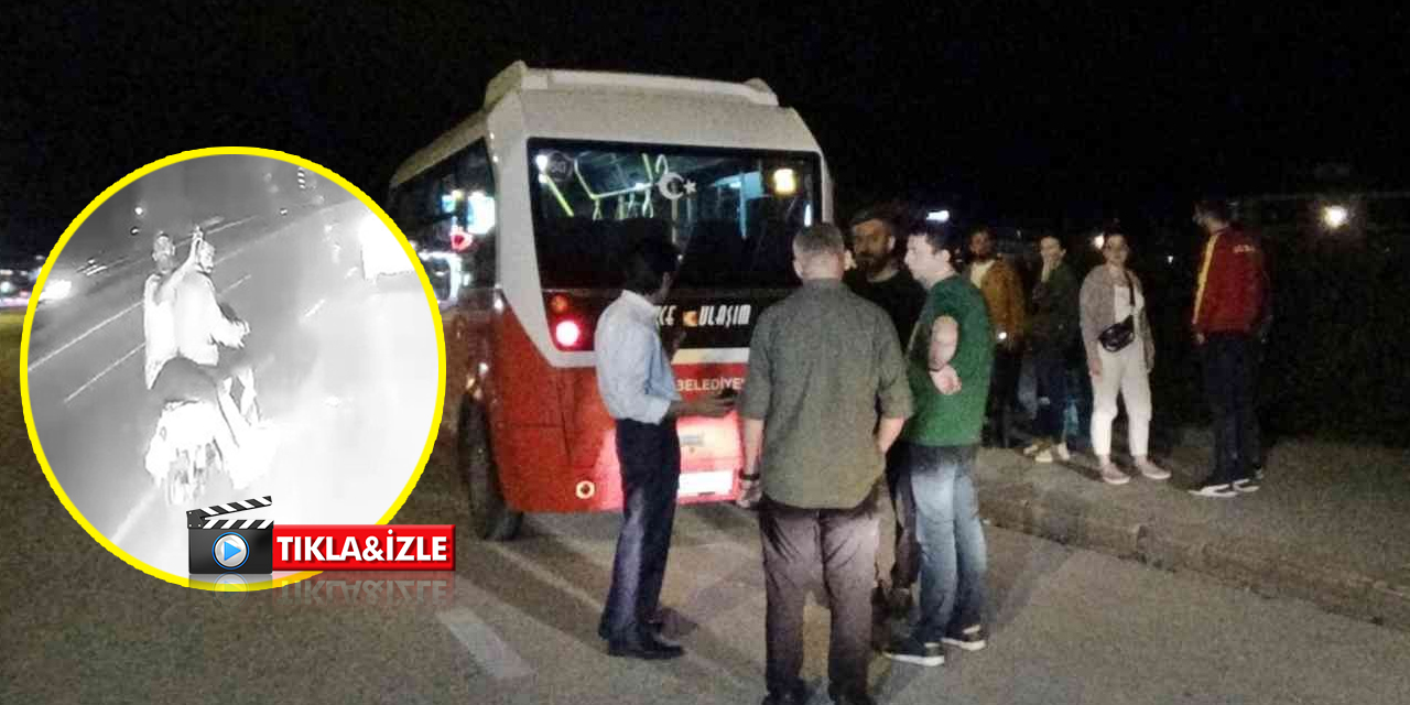 Halk otobüsünde korku dolu anlar! Silahlı saldırı anı kamerada