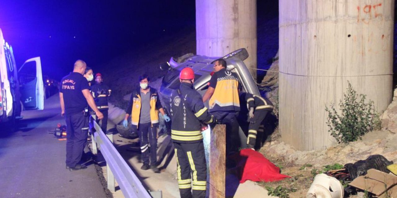 Sürüklenen araç viyadük ayağına çarptı! Şenol Köroğlu öldü, 1 yaralı