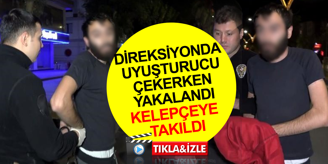 Aksaray'da seyir halinde uyuşturucu kullanırken yakalanan genç kelepçeyi sakladı