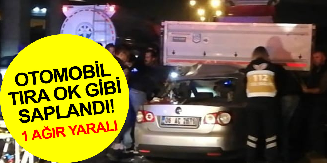 Ankara’da feci kaza! TIR’a arkadan ok gibi saplanan otomobilde 1 kişi ağır yaralandı