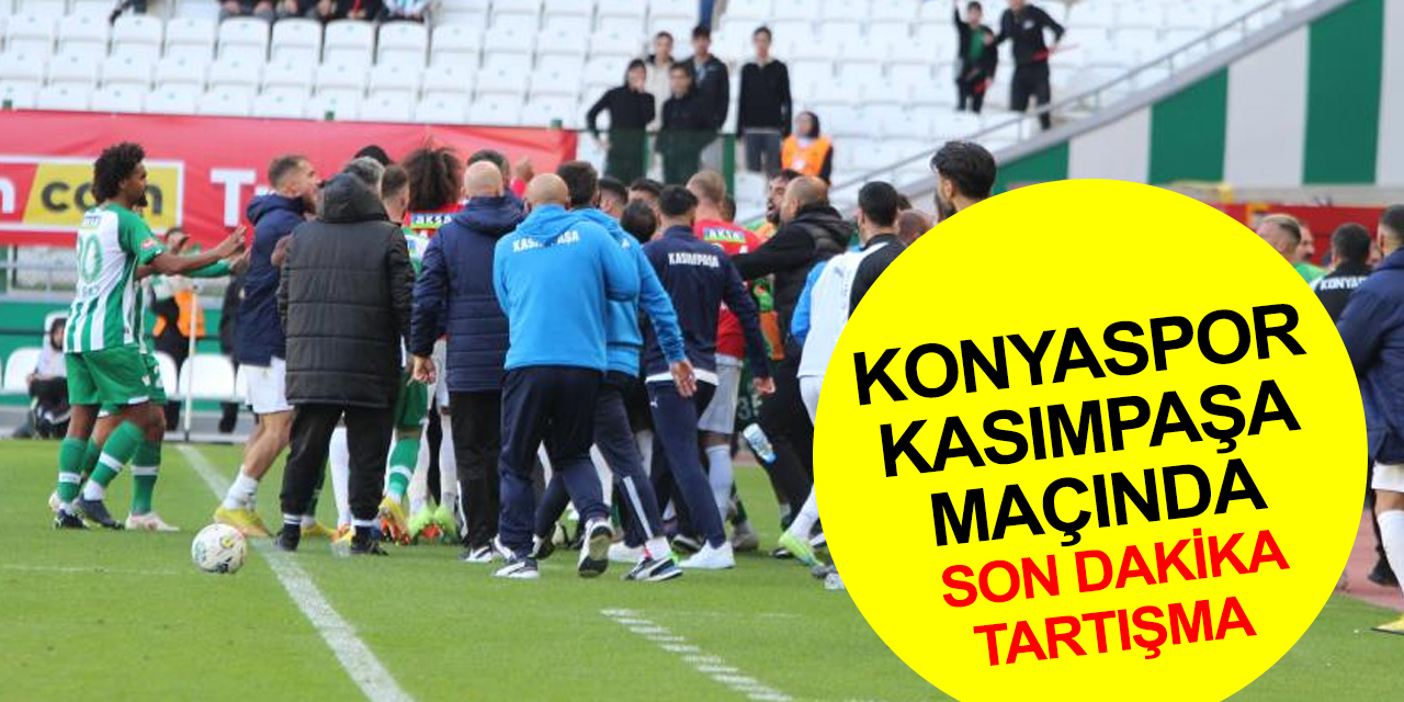 Konyaspor - Kasımpaşa maçında son dakika tartışma! Futbolcuların gerginliği yedek kulübelerine sıçradı