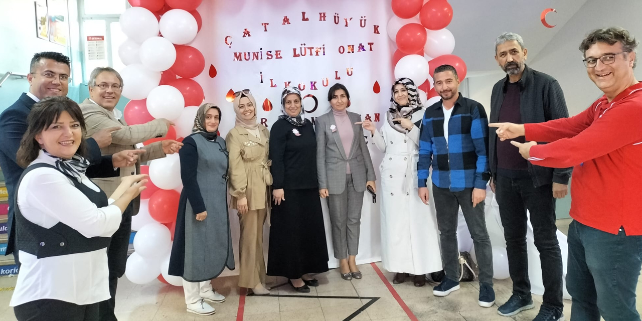Konya Çatalhüyük Munise Lütfi Onat İlkokulu'nda 'KANpanya' var