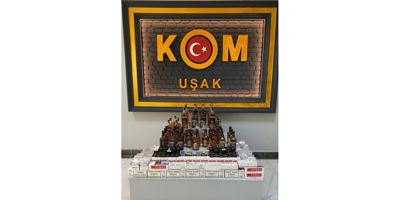 Uşak’ta yüklü miktarda kaçak makaron ve alkol ele geçirildi