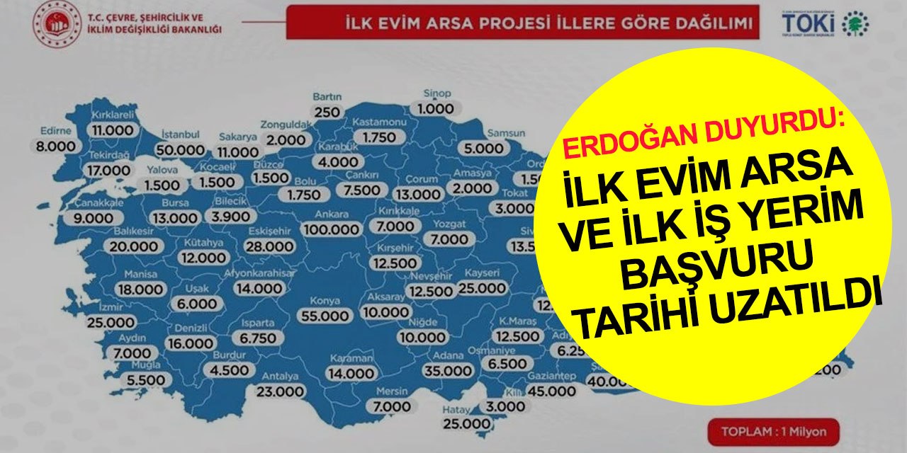 Cumhurbaşkanı Erdoğan canlı yayında duyurdu! İlk Evim Arsa ve İlk İş Yerim Projesi başvuru tarihi uzatıldı