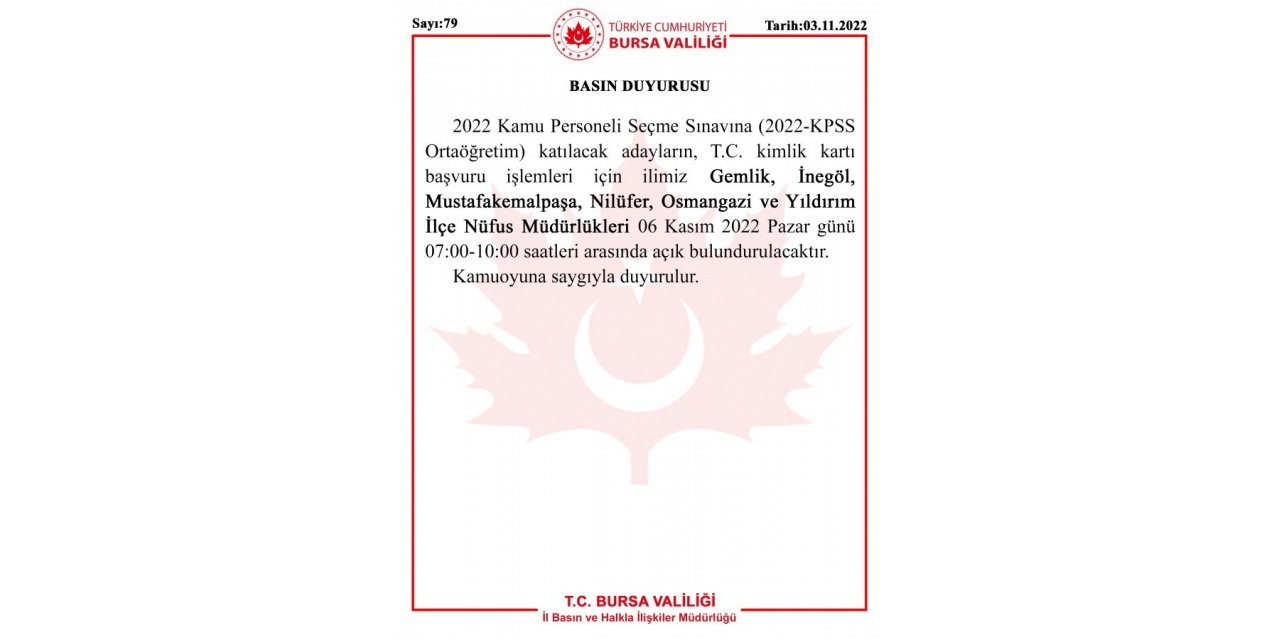 KPSS adayları dikkat...Bursa Valiliği duyurdu