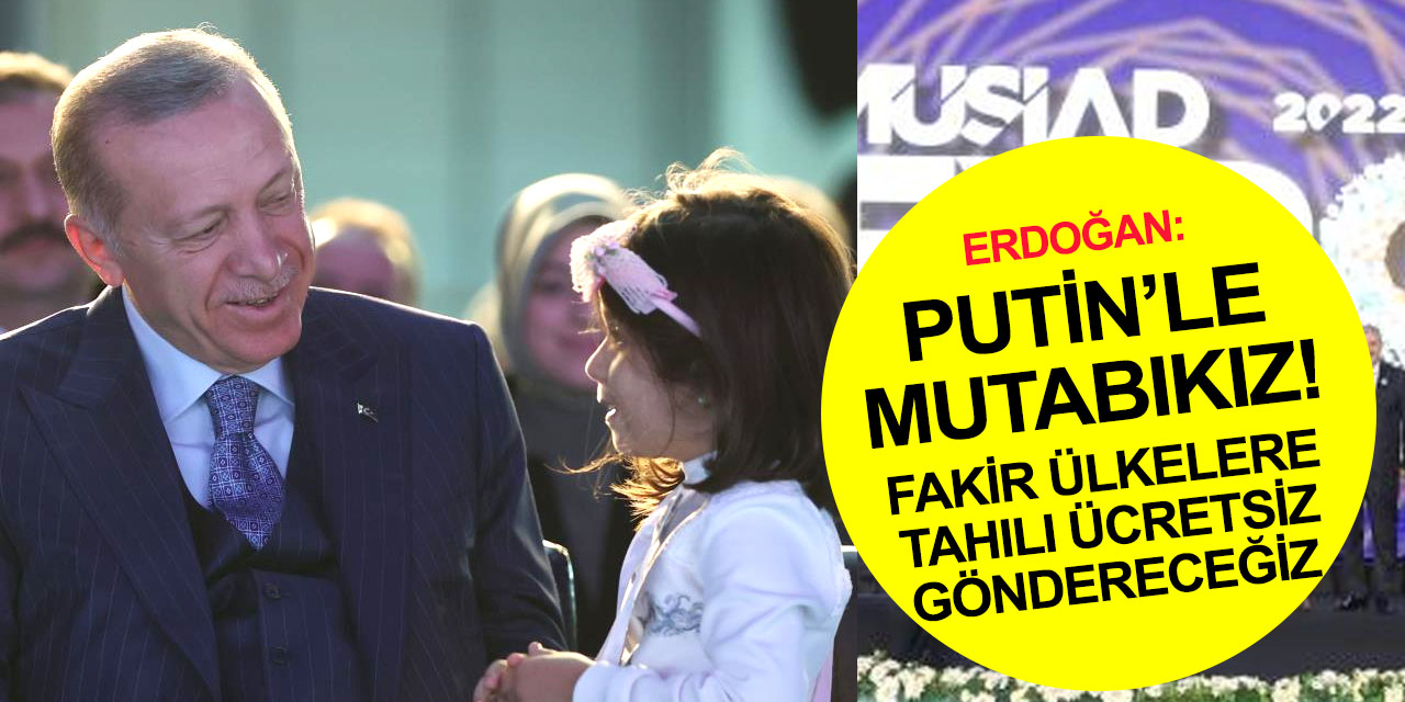 Cumhurbaşkanı Erdoğan: Putin'le hemfikiriz! Fakir ülkelere tahılı ücretsiz göndereceğiz