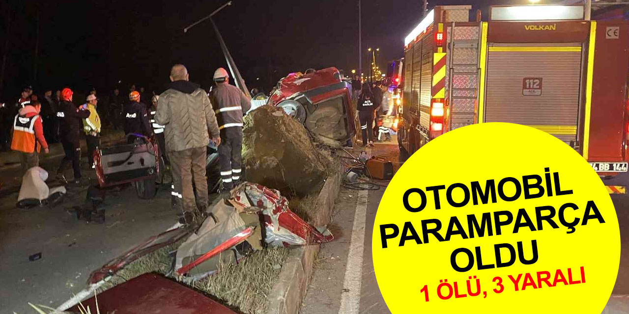 Ehliyetsiz sürücü otomobili direğe çarptı! Paramparça olan araçta Mustafa Alaoğlu öldü, 3 genç yaralı