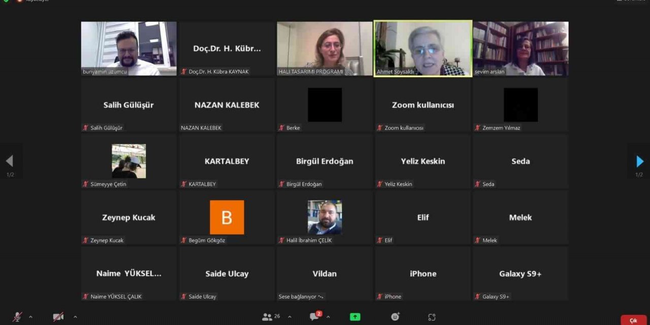 Halı tasarımı bölümü öğrencileri online söyleşide