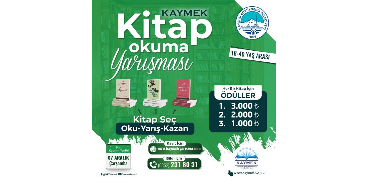 Büyükşehir’den Kayserililere ’Kitap Okuma’ yarışması