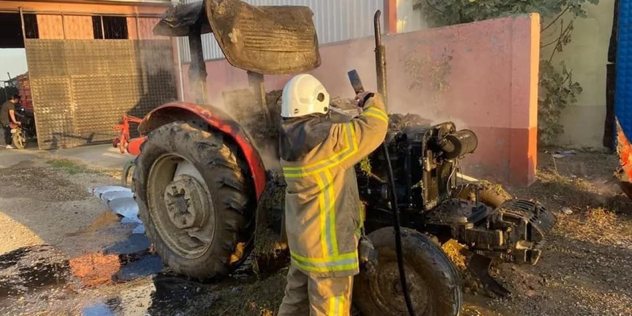 Bursa’da traktör alev alev yandı