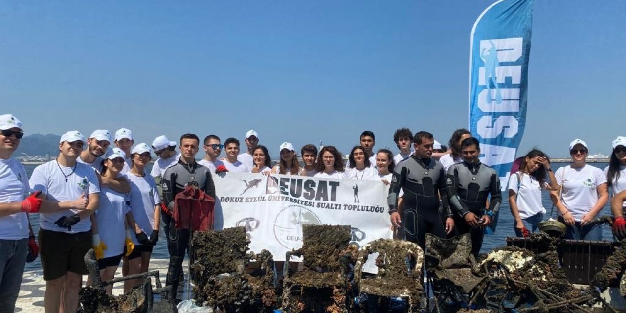 DEÜ Körfez’i temizliyor, atıkları dönüştürüyor