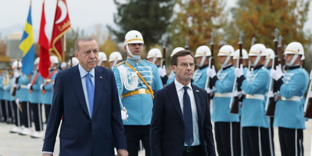 Cumhurbaşkanı Erdoğan, İsveç Başbakanı Ulf Kristersson’u resmi törenle karşıladı