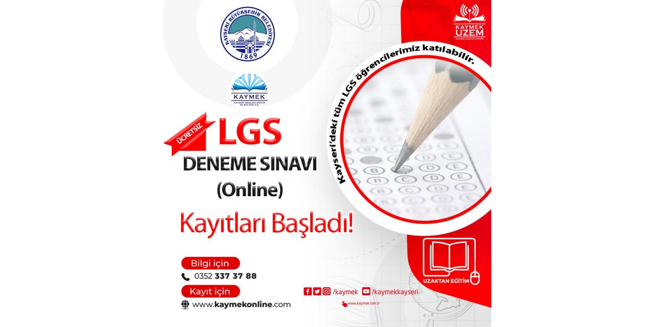 Büyükşehir, KAYMEK Uzem ile ilk kez LGS Deneme Sınavı gerçekleştirecek